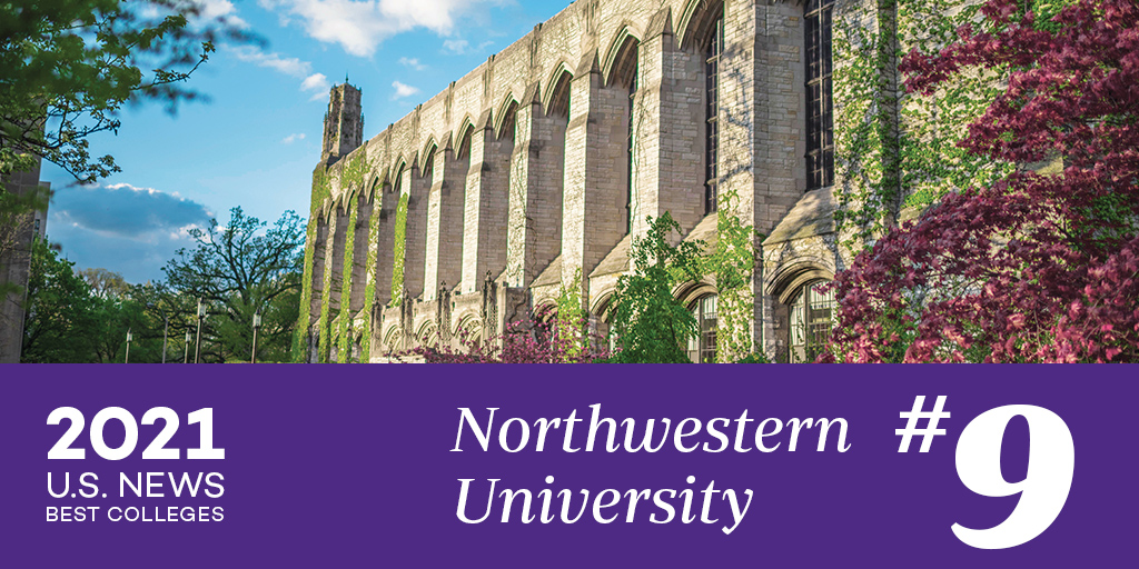 NUAlumni's tweet photo. For a second straight year, Northwestern is #9 on the @USNews list of #BestColleges! https://t.co/tLN5MnrirJ https://t.co/YDfFOpawNT