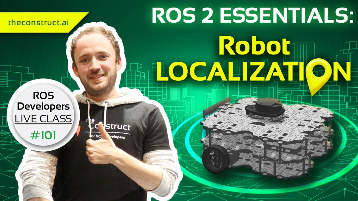_TheConstruct_'s tweet photo. Do you have any doubts about #Robot_Localization #ROS2? You will figure it out in this ROS Developers Live Class!😎https://t.co/q7SJ9MLEBT
We'll learn how to localize your robot in a 2D map of an indoor environment and how to visualize the localization particles in ROS2.
@rosorg https://t.co/CkPLtsFW7p