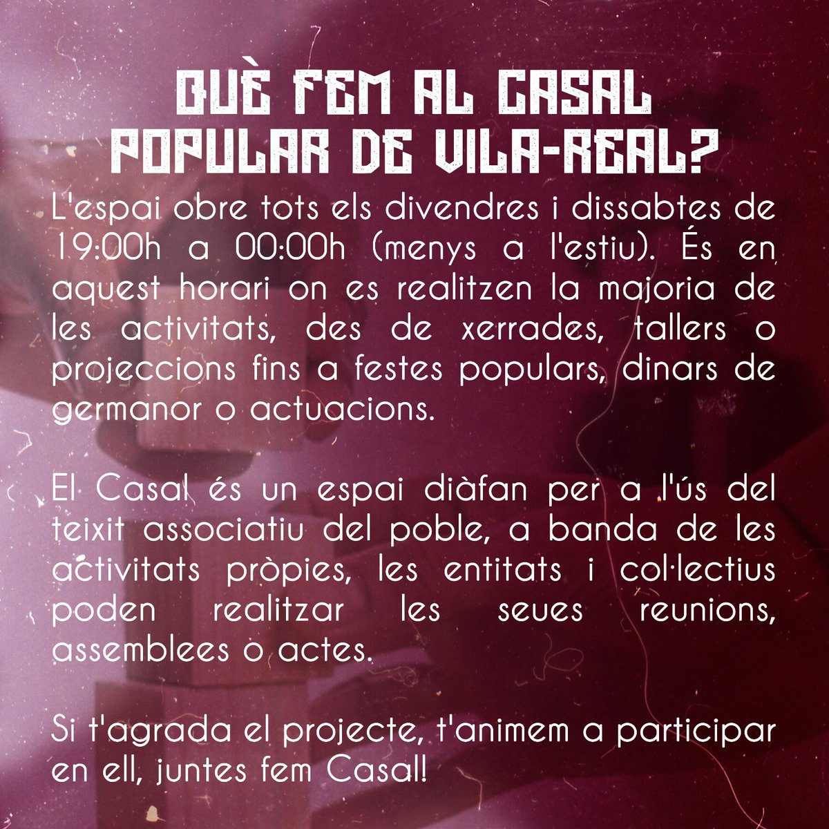 CasalPopularVr's tweet photo. Seguim sense poder obrir i és per això que ara més que mai necessitem la col·laboració de totes per a seguir endavant amb el projecte! 

Amor i difusió 🙏💜

#SupportYourLocalCasalPopular
#EntreTotesTOT https://t.co/RVOUfhSUqt