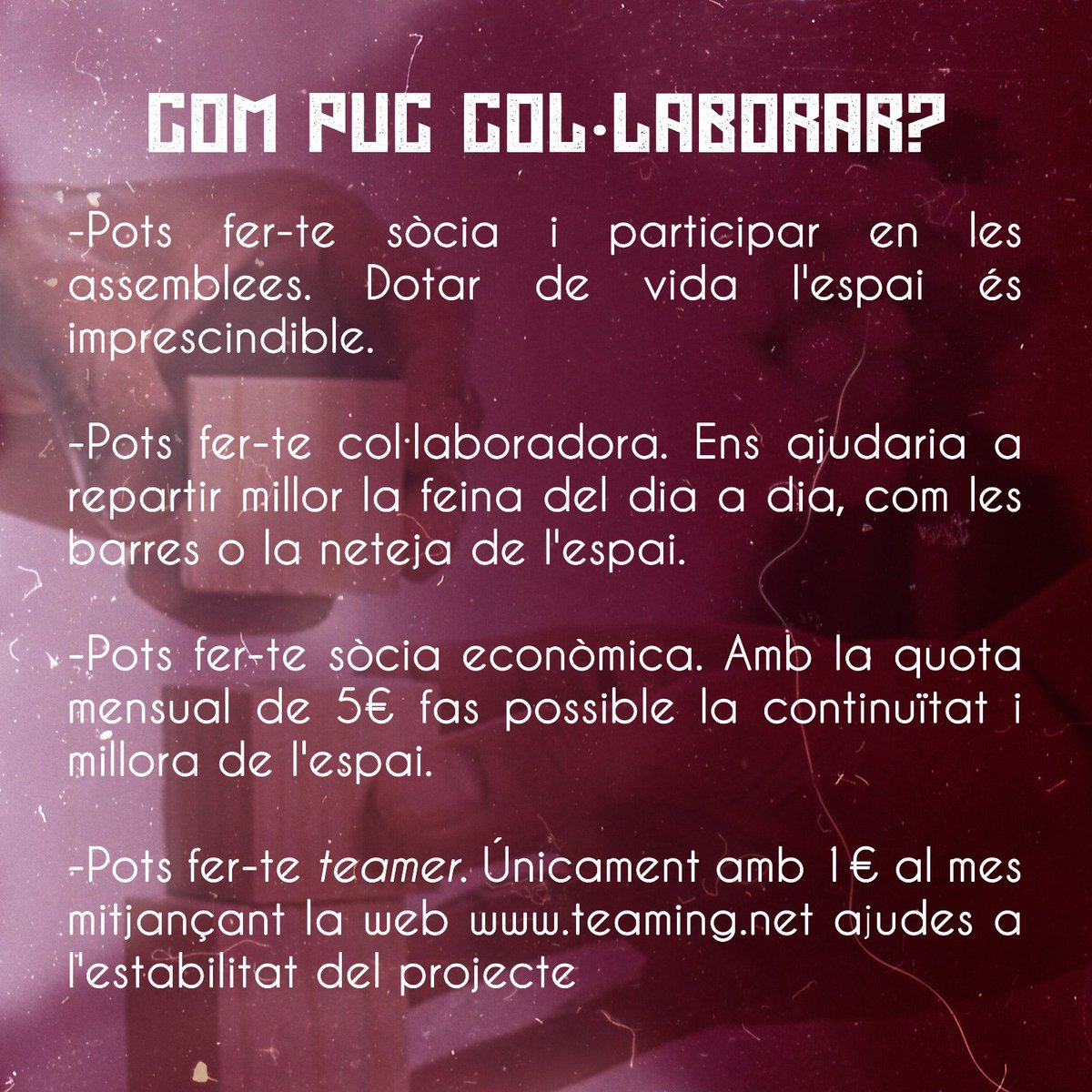 CasalPopularVr's tweet photo. Seguim sense poder obrir i és per això que ara més que mai necessitem la col·laboració de totes per a seguir endavant amb el projecte! 

Amor i difusió 🙏💜

#SupportYourLocalCasalPopular
#EntreTotesTOT https://t.co/RVOUfhSUqt