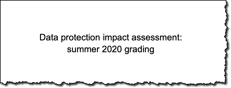 Currently reading OFQUAL's undated 'Data protection impact assessment: summer 2020 grading' that I obtained under FOI."Article 22 considerations.What is the decision?The decision that will affect students is the final grade issued by the exam boards to each student."