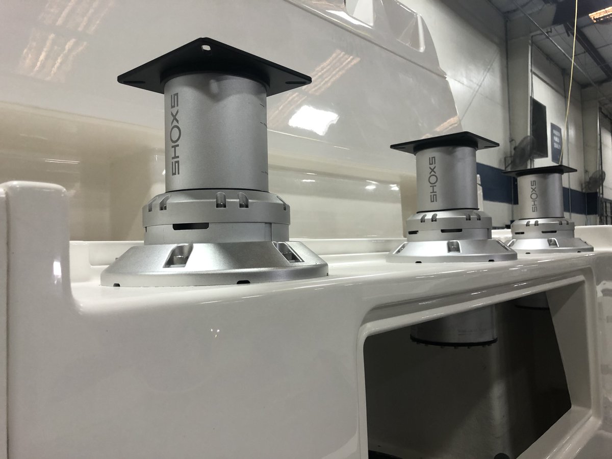 AllsaltM's tweet photo. A brand new offshore fishing machine with triple suspension helm seats is in the works! 

Three shock mitigating X4 seat mounts fit perfectly across the platform, with minimal clearance needed underneath. 

#offshorefishing
#boating
#shockmitigation
#boatstuff https://t.co/8N6V9dWKAk