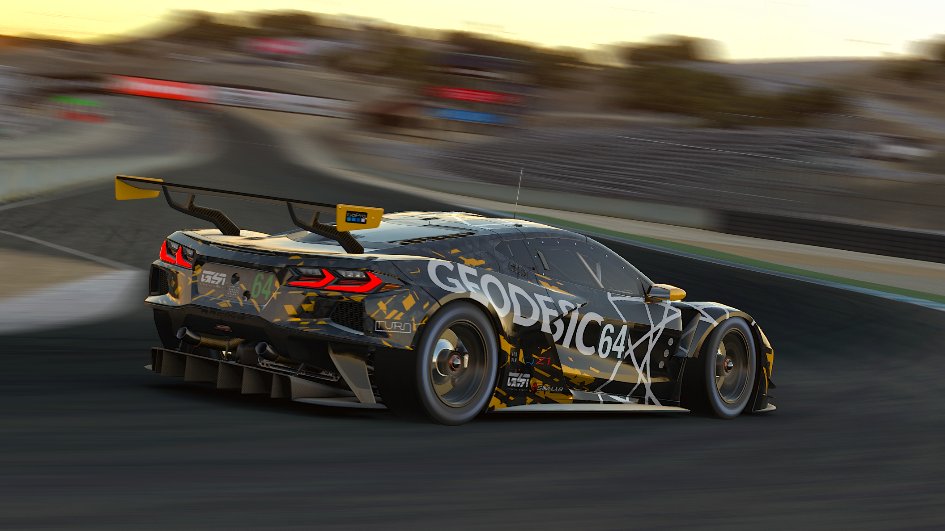 GeodesicRacing's tweet photo. After a few days in the paint booth our @iRacing @CorvetteRacing C8.R GTE is ready for action! Thanks to @ILMsux for painting this beauty. 😎 https://t.co/xOOHf06lWX