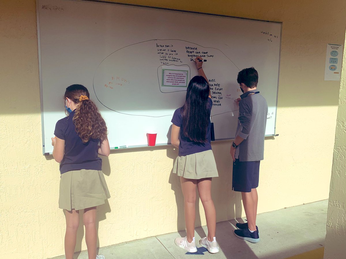 SteckerClaire's tweet photo. Preparing to read The Outsiders by showing our thinking in outdoor learning spaces and on Zoom @NBMIDDLE #thinkingmaps #cultureofthinking https://t.co/jwZ3PkvuLl