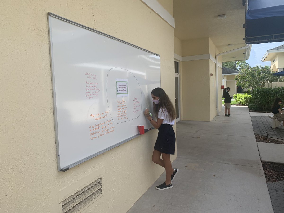 SteckerClaire's tweet photo. Preparing to read The Outsiders by showing our thinking in outdoor learning spaces and on Zoom @NBMIDDLE #thinkingmaps #cultureofthinking https://t.co/jwZ3PkvuLl