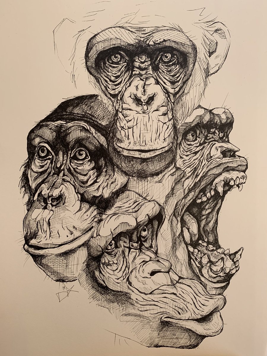 doramai4's tweet photo. I think I’ve finished this piece! Which chimp are you today? 🙊 https://t.co/Xemu69MpVq