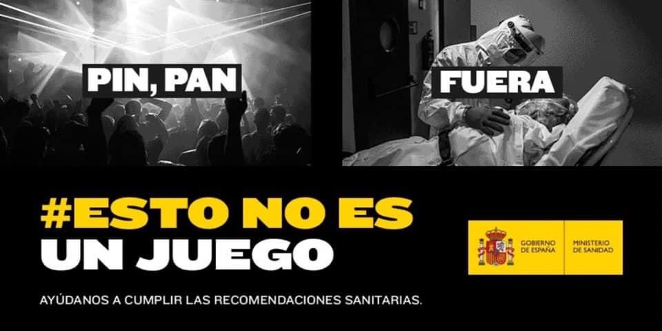 Ohpera_'s tweet photo. Esta es la nueva campaña del Gobierno de España para prevenir la COVID-19. Hay una fotografía de un concierto en unas circunstancias que NO EXISTEN DESDE MARZO. Estamos cansad@s de esta criminalización sistemática. Ya no sabemos cómo decirlo. Esto es más que vergonzoso!! https://t.co/KfNkXZQam8