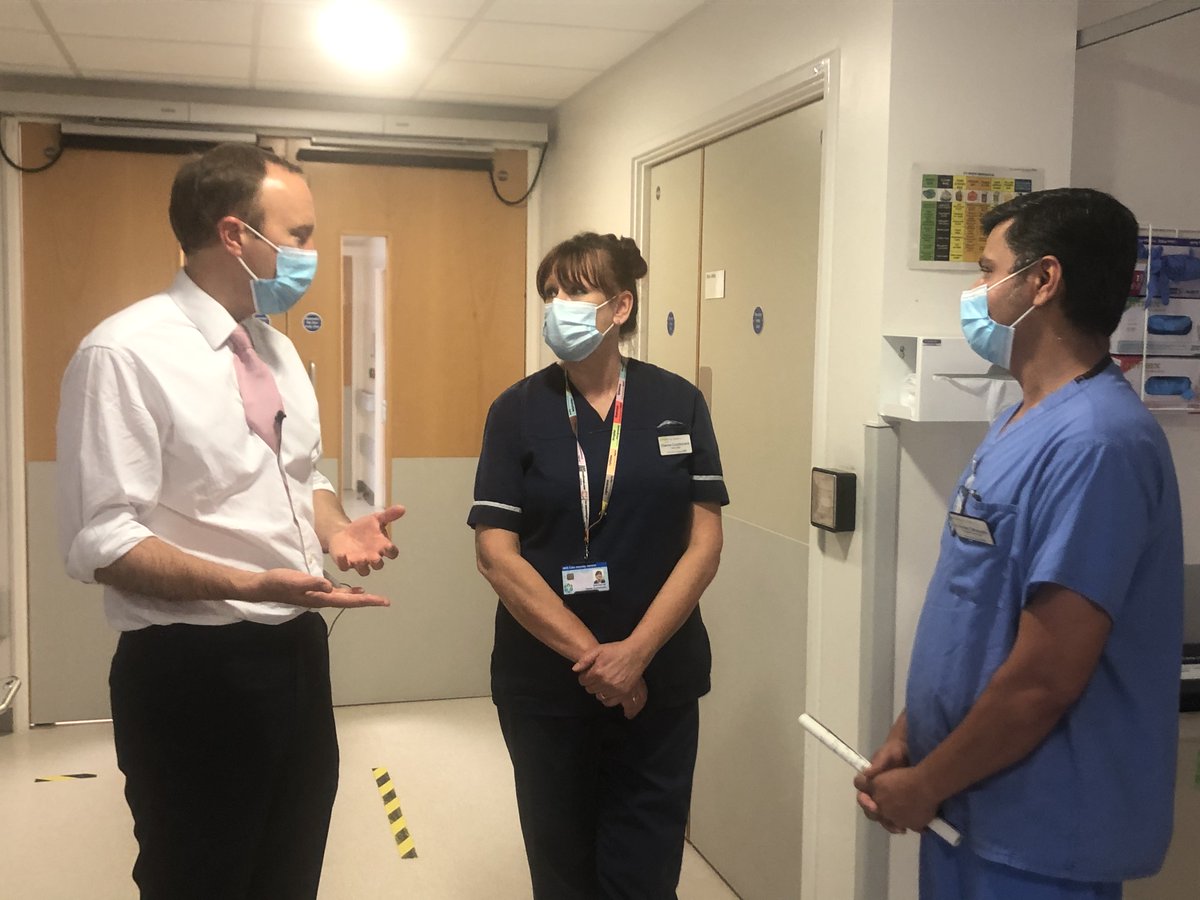 CDDFTNHS's tweet photo. Today we welcomed @MattHancock Secretary of State for @DHSCgovuk on a tour of 3 of our hospitals. Proud to hear#TeamCDDFT talk about our response to COVID-19 and plans for the future. https://t.co/C49B6ndoCr