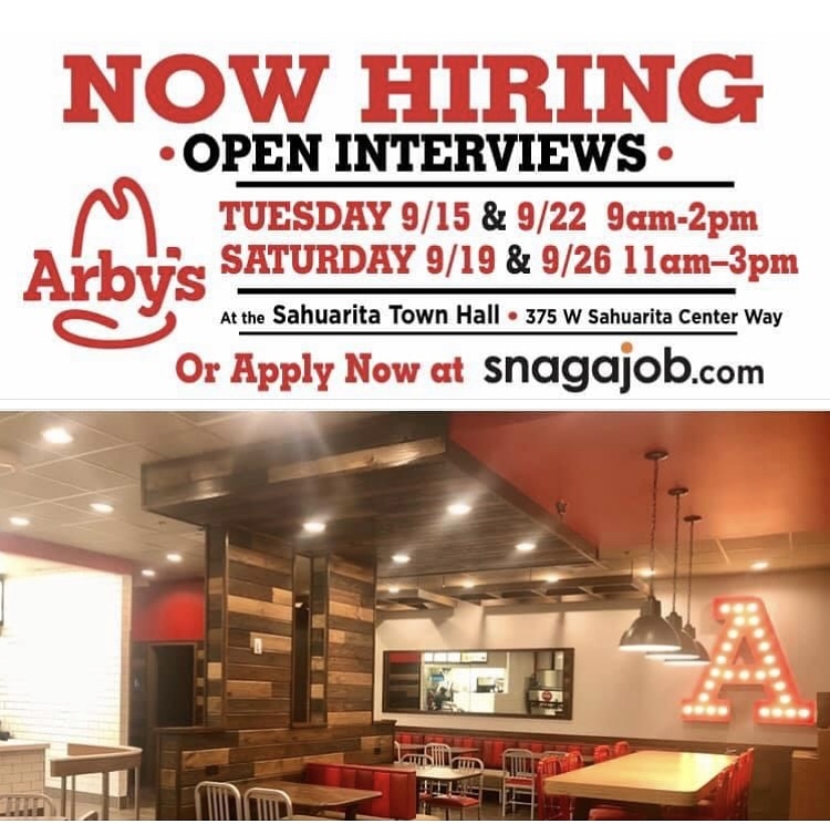 tucsonarbys's tweet photo. Looking for a job? Mark your calendar for our upcoming hiring events!! If you can’t make it, no worries, you can apply online now at @snagajob
#TucsonArbys #tucson #tucsonarizona #tucsonlocal #arbys #arbyslife #arbyscares #jobs #werehiring #hiring #hiringevent #tucsonjobs https://t.co/HmY8rHIPvN