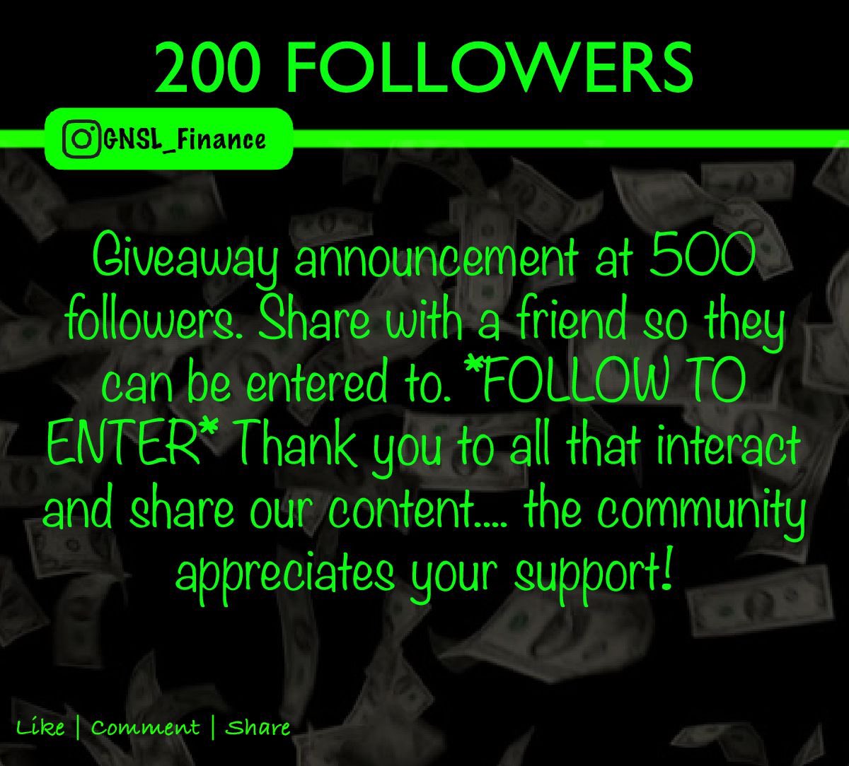 FinanceGnsl's tweet photo. FOLLOW ON INSTA TO ENTER! 😎🤙🏼🔥 #Instagram #investing #FinancialFreedom https://t.co/NZ5DeCY0IX