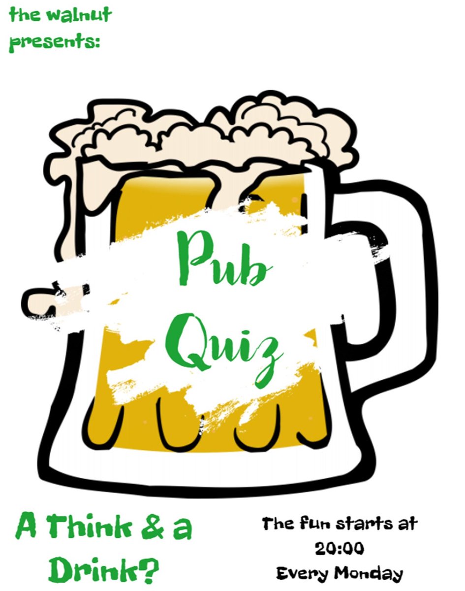 Tonight at 8pm in Zoom 7186795628 it's The Walnut Online #pubquiz!  If today's sunshine has not melted your brain, join us for a bit of fun  #togethernotalone #everyonewelcome #communitypub