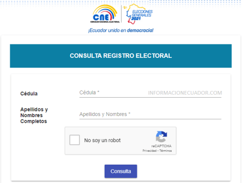 En el siguiente link pueden consultar su lugar de votación. lugarvotacion.cne.gob.ec/consultaregist… 
 #Elecciones2021Ec