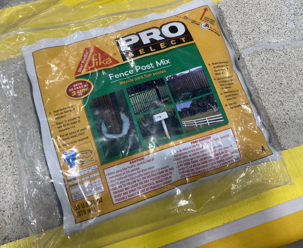 ShannonG386's tweet photo. #SikaPostFix •Simple application (mix in bag) no water needed •One pouch = two 50lb bags of concrete •Bonds to wood, metal, and PVC post •High strength and water resistant •VOC compliant #Sika #FixItOnce https://t.co/MCAlNH0v99