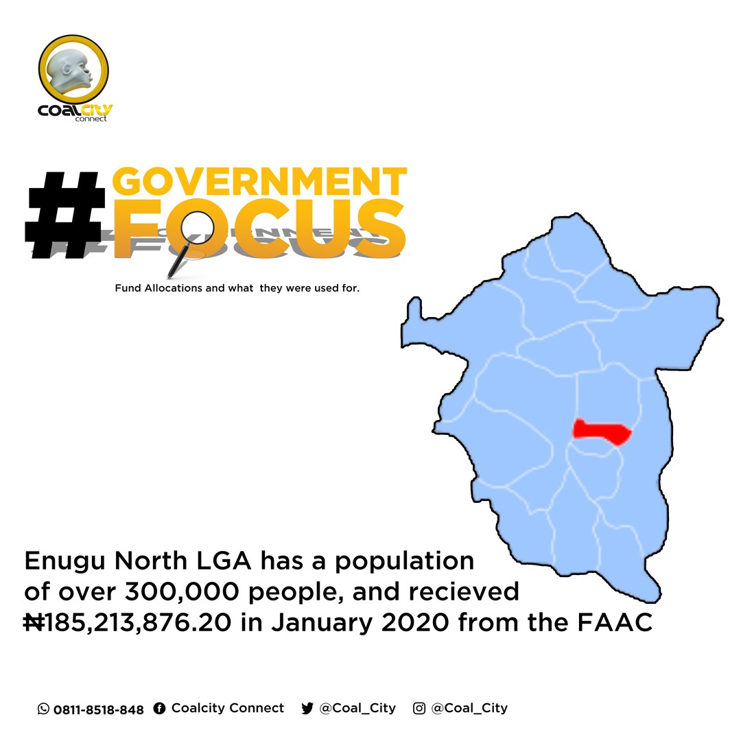 Coal_City's tweet photo. Our #RantMonday today will be our #GovernmentFocus!
Today, we're focusing on Enugu North LGA of Enugu State.
A thread.
Did you know that in January 2020, Enugu North got N185,231,876.20 from the federal account? This is just for January alone. The LGA...
#CoalCityConnect https://t.co/pOqJWdmPS2