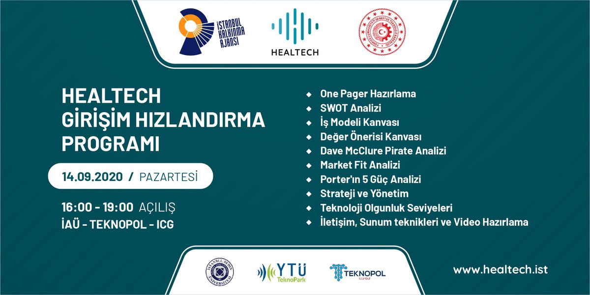 HealtechI's tweet photo. 14 Eylül 2020 Pazartesi

"Healtech Girişim Hızlandırma Programı".

Program akışını sosyal medya hesaplarımızdan takip edebilirsiniz.

Tüm girişimcilerimize başarılar ve kolaylıklar dileriz. https://t.co/bu71xjesDQ