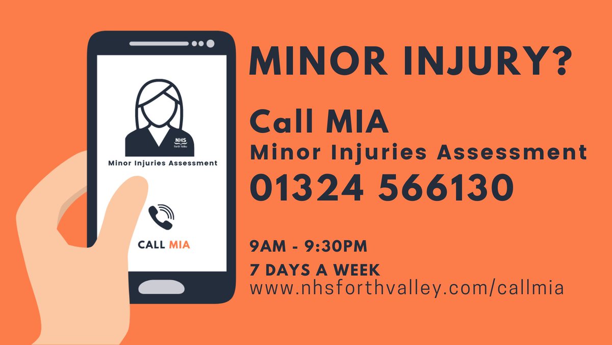 NHSForthValley's tweet image. A new service has been launched in Forth Valley to provide quicker, more convenient treatment for minor injuries.

Find out more ➡️ nhsforthvalley.com/call-mia-new-s…