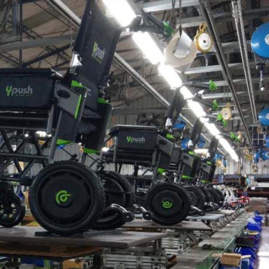 Ypush's tweet photo. It's a very exciting time here @Ypush as the first of our power assisted wheelchairs come off the production line.
#powerassisted #wheelchair #Disability https://t.co/UOGityLwSQ