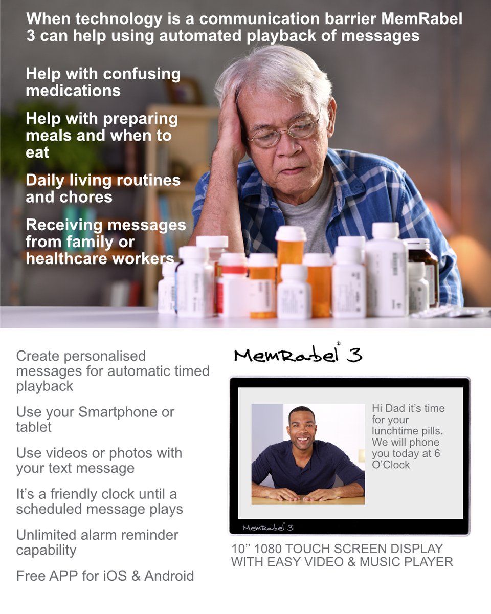 MedPageltd's tweet photo. @AlzheimersShow With the UK heading for another lockdown now would be a good time to plan ahead with care needs #MemRabel 3 is a perfect communication solution for distant carers https://t.co/Z21qmqgrOe