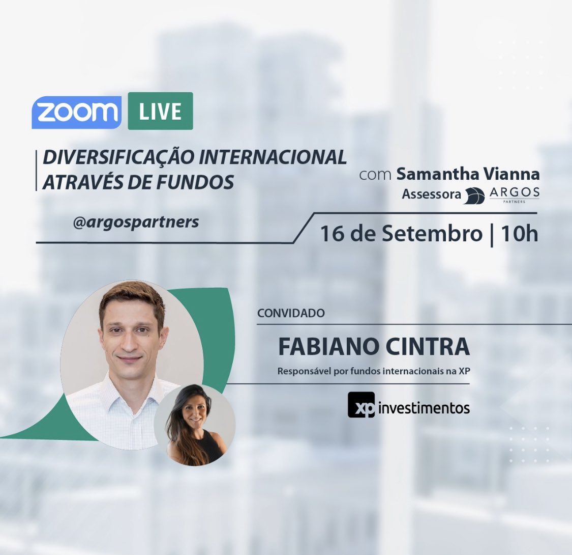 Samantha Vianna on X: Hoje tem live com Samuel Ponsoni, analista de fundos  da XP Investimentos e @WagSfc pelo Instagram da Argos Partners ✔️  Conecte-se.  / X