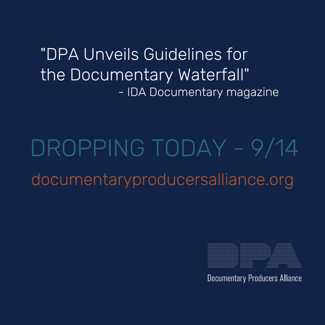 DocProducers's tweet photo. π #DPAWaterfallGuidelines are here! (https://t.co/nvWc1ZhBDZ) - spread the word!
#DPAWaterfallGuidelines
#DPAGuidelines
#DocumentaryProducersAlliance
#DocProducerSustainability
#DocJobCreators
#MakeDocsSustainable https://t.co/QZGr23d8uS