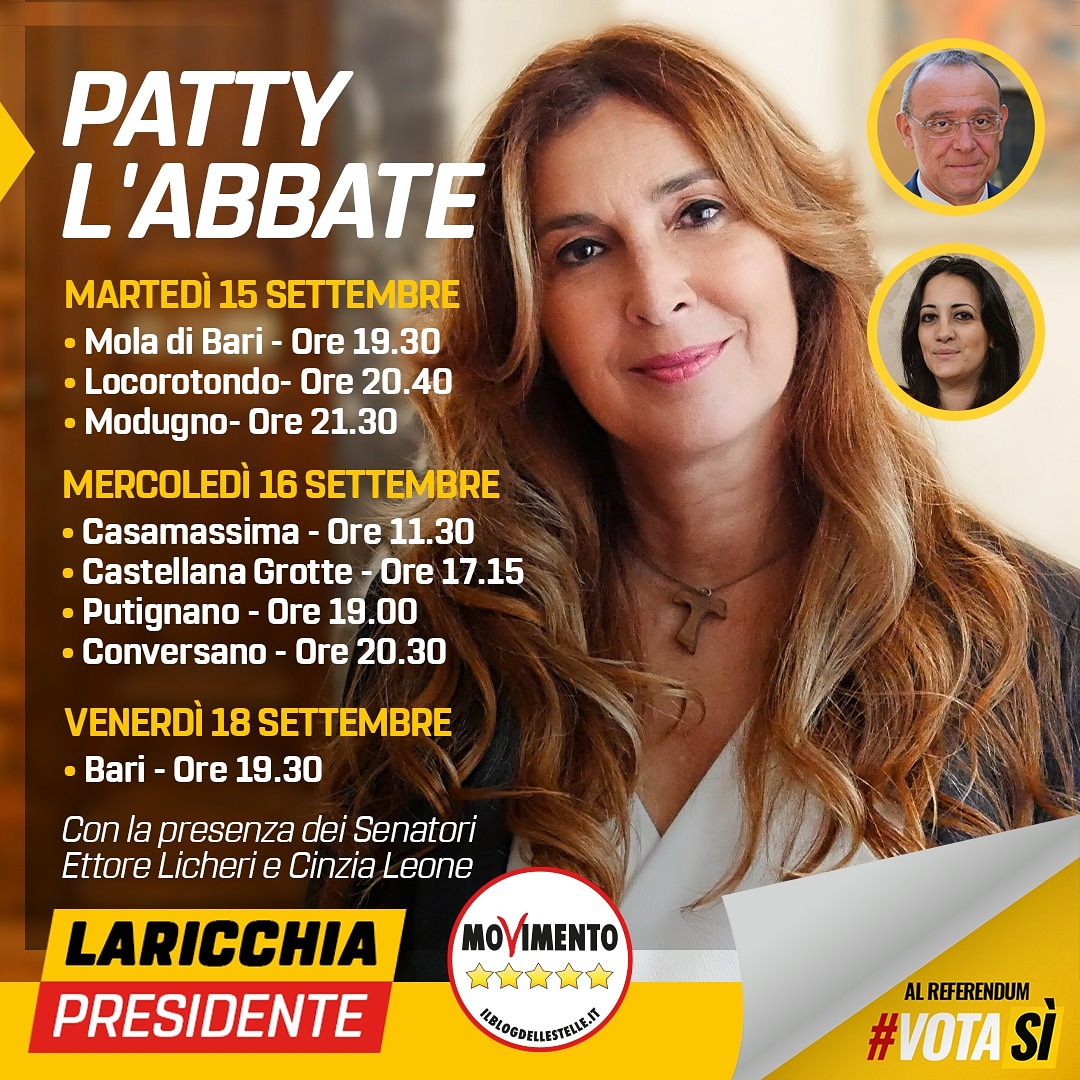 cinzialeonecl's tweet photo. La Puglia ha bisogno del cambiamento, il valore aggiunto alla portata del cambiamento è dato da una Donna, da Antonella Laricchia! (@AntoLari1986)

Vi aspettiamo in Puglia!!!
⭐⭐⭐⭐⭐

@Patty_LAbbate 
@ettore_licheri https://t.co/oeeTR8Urv5