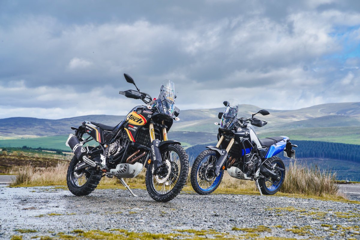 KTechSuspension's tweet photo. SNEAK PREVIEW–A pic from our test in Wales a few weeks ago with Adam ‘Chad’ Child and Mick Extance testing the Ktech Yamaha Tenere...you like these…then you’ll love our film premiered on Weds morning 😊 #ktech #ORVS #adventurebike #Yamaha #Tenere #mickextance #offroad #adamchild https://t.co/TWa7qPc0et