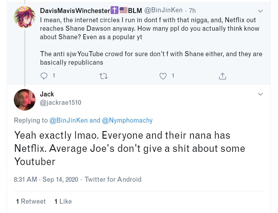 I see this bad faith argument coming so repeatedly from such intellectually moribund people that I feel the need to address it1) Conflating CUTIES with Netflix (a licensee) but acting like it's silly to conflate Shane Dawson with YouTube is flagrantly intellectually dishonest