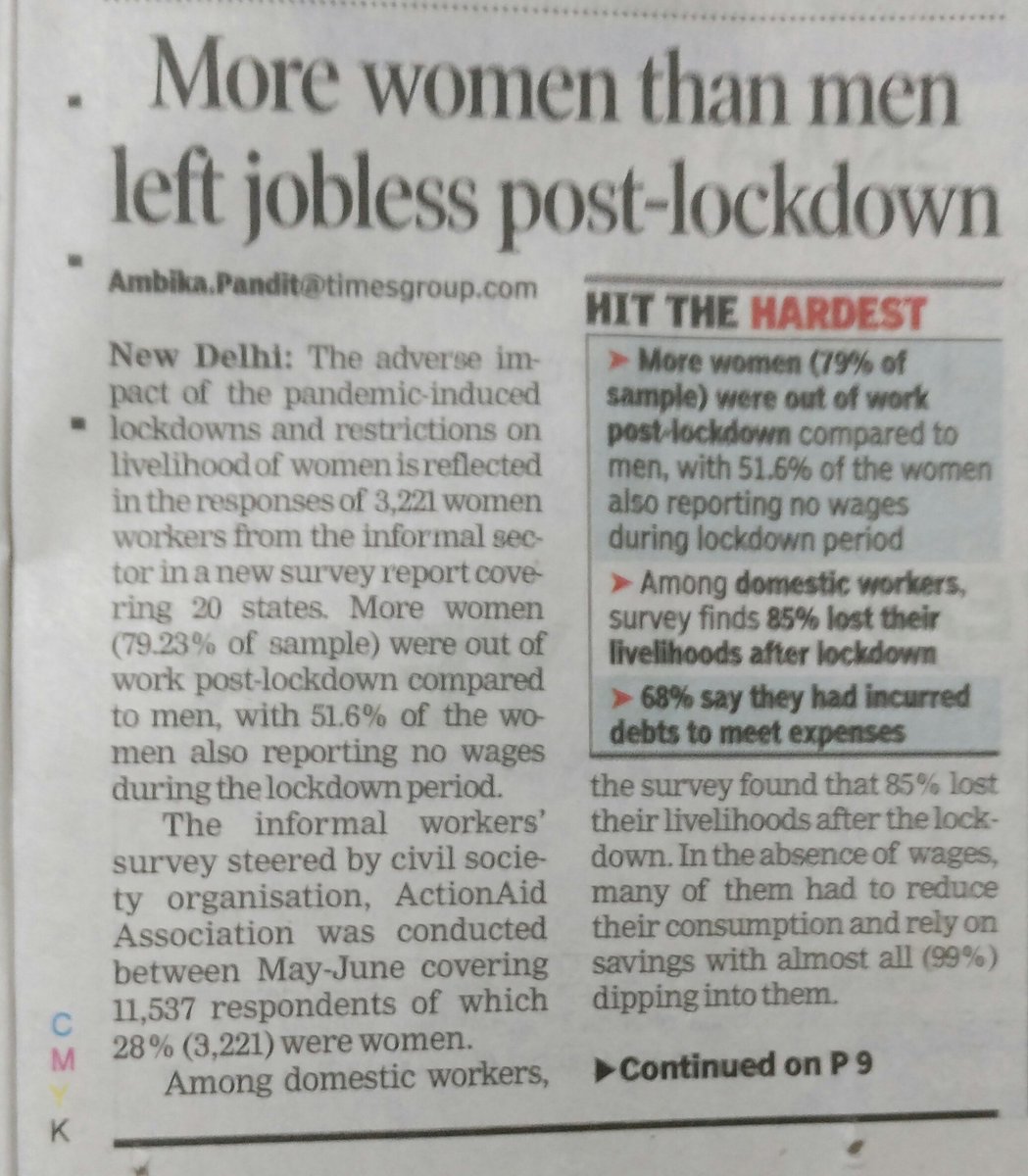 AmbikaPanditTOI's tweet photo. #DomesticWorkers #LossOfLivelihood Domestic workers one of the worst hit in this pandemic; we put out a story in June and now there is more evidence to show how loss of work has left women domestic workers in the lurch.....
1. https://t.co/k6FRUPoCRE
2. https://t.co/m0aoeI5fPJ https://t.co/UT2iOlUvps