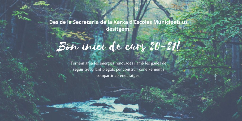 educadiba's tweet photo. Des d la secretaria de #XarxaEscolesMunicipals de la @diba us desitgem un bon inici de curs 20-21
#XarxaEscolesBressolMunicipals
#XarxaEscolesMunicipalsMúsica
#XarxaEscolesMunicipalsPersonesAdultes 
#XarxaEscolesMunicipalsEducacióEspecial 
#XarxaEscolesMunicipalsEnsenyamentReglat https://t.co/ROri4LVNdD