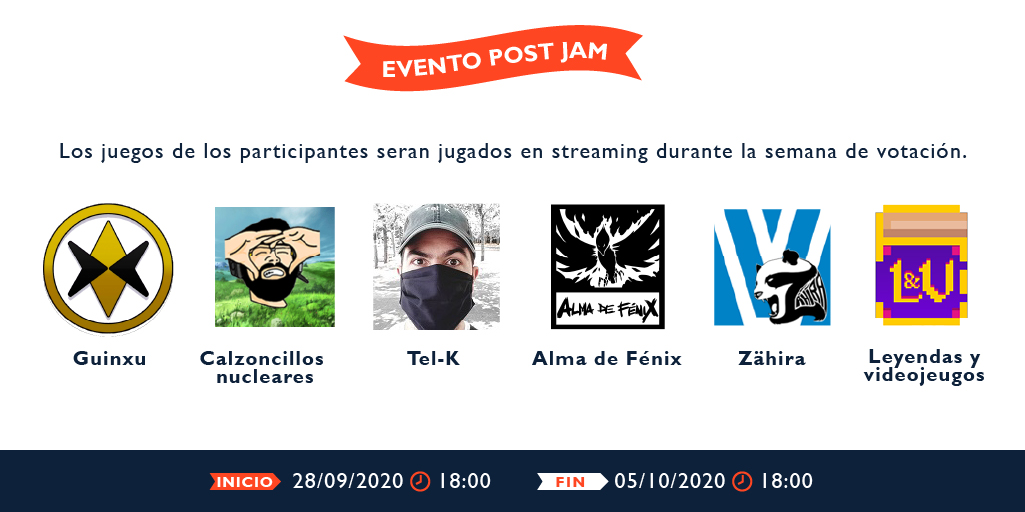 spaingamedevs's tweet photo. ‼️ ¡En unos días comienza la Spain Game Devs Jam II!
(#SGDJamII)

➡️ Del 21 al 28 de septiembre.
➡️ Participa sólo o en equipo.
➡️ +6000€ en premios gracias a 27 patrocinadores.
➡️ 6 streamers jugarán a los juegos en directo.

Inscripción y +Info -> https://t.co/29ZWnXglys https://t.co/kfcaFJcgNR