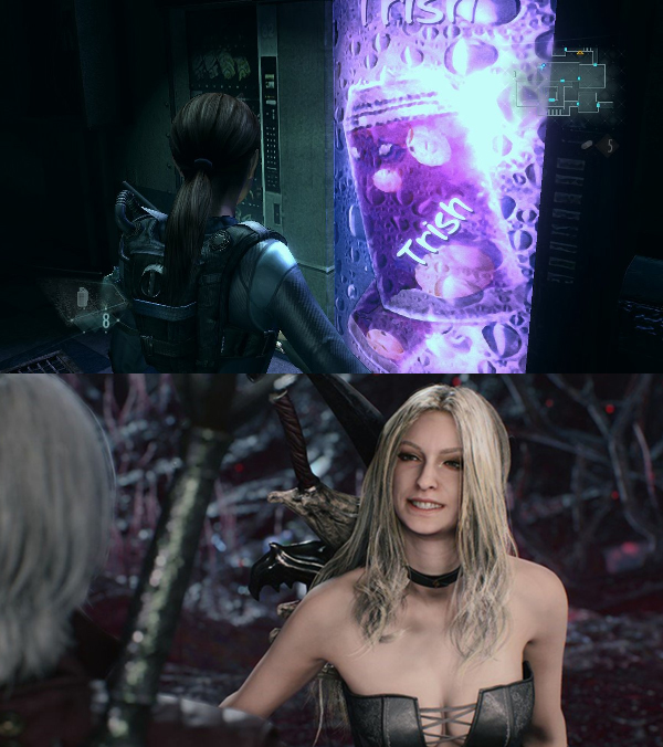 ResiFacts's tweet photo. The soda brand “Trish” in #ResidentEvil Revelations is a reference to Capcom’s Devil May Cry series and the character of the same name. https://t.co/DRjsBc2tZE