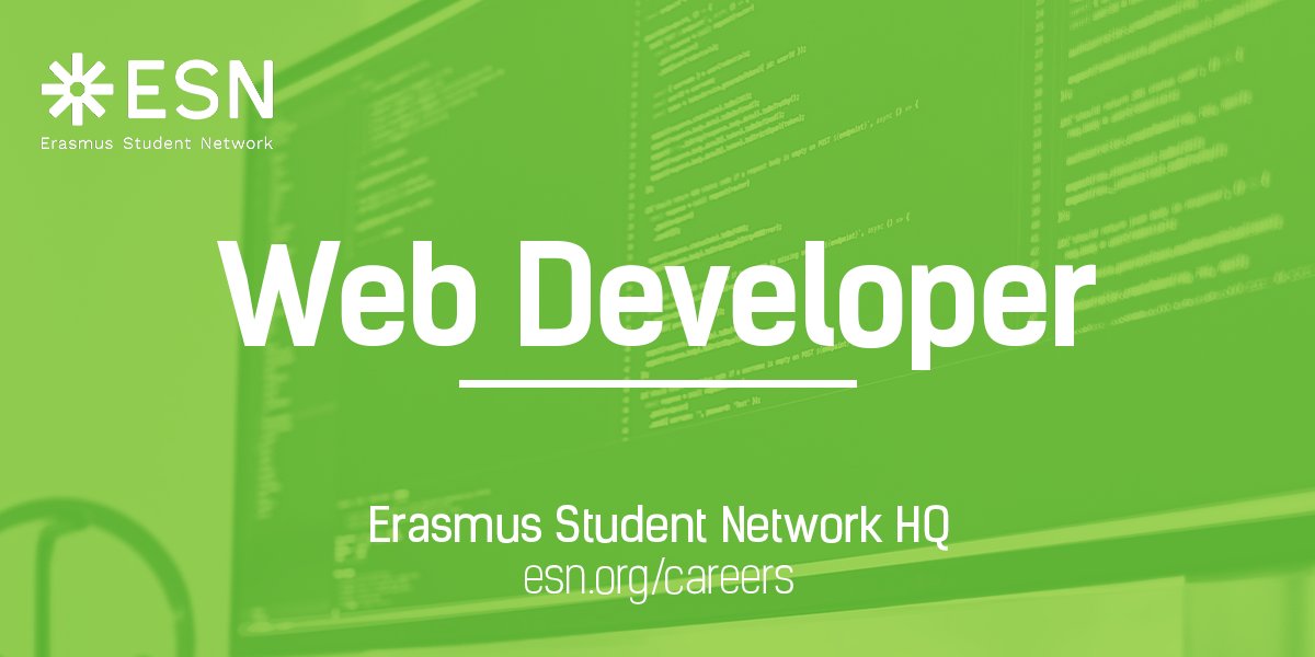 👩‍💻🙋‍♂️ <a href="/ESN_Int/">ESN International</a> is looking for a #WebDeveloper! Join us in #Brussels in a #multicultural environment.
Read about the job requirements and the application process at 🔗 esn.org/careers

#careers #devjobs #jobs #nowhiring