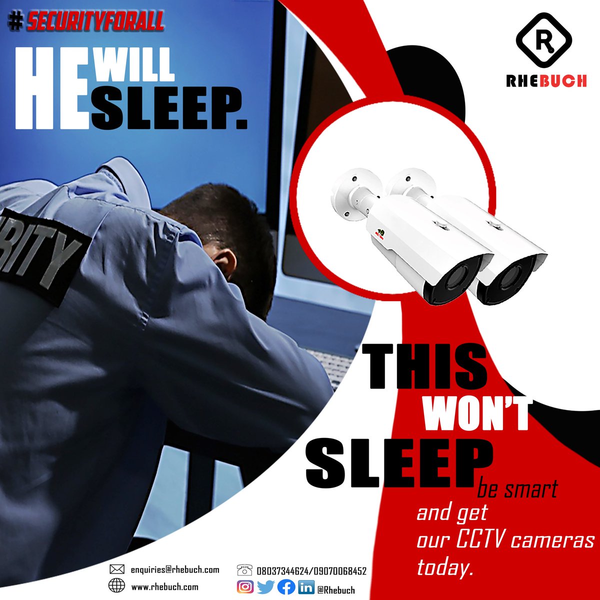 rhebuch's tweet photo. Why protect yourself the hard way when you can Protect yourself the easy and smart way, with our high performance CCTV cameras, that don't sleep, that will give you all round protection without any hassle.  #cctvcamera
#cctvsecuritysystem, #partizansecurity https://t.co/ceDEkcPWlt