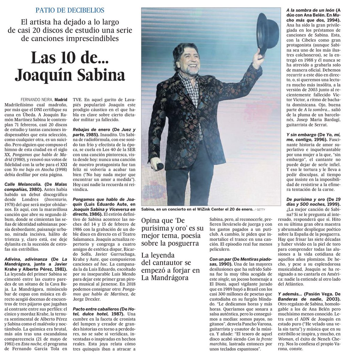 Las 10 de Sabina.

¿Cuál falta? 

[vía <a href="/el_pais/">EL PAÍS</a>]