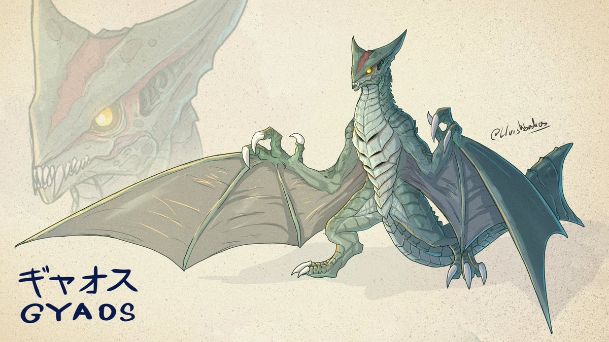 LluisAbadias's tweet photo. following my Gamera redesign series it is finally time for the one and only:

The Nightbringer Nemesis, the Sonic Slayer, the Bloodthirsty Brute.... GYAOS!

my favouritest Kaiju (yes, incuding godzilla)

#tokusatsu #daikaiju #kaiju #godzilla #dnd https://t.co/Wy4RnV6d6k