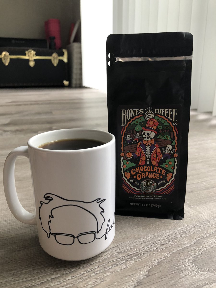 New <a href="/bonescoffeeco/">Bones Coffee Company</a> flavor this morning! Bones Coffee is one of our obsessions right now. There are soooo many flavors 😋☕️

Today we’re having Chocolate Orange. It smells amazing!! It’s definitely good, but not the best of the ones we’ve tried. Shark Bite is our fave so far!