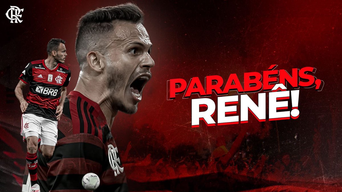 Flamengo's tweet photo. Campeão carioca (2017, 2019 e 2020), da Libertadores (2019), do Brasileiro (2019), da Supercopa (2020) e da Recopa (2020) com o Manto, o nosso lateral-esquerdo Renê completa mais um ano de vida hoje. Parabéns, felicidades e SRN! #CRF https://t.co/LXQ1kRolVU