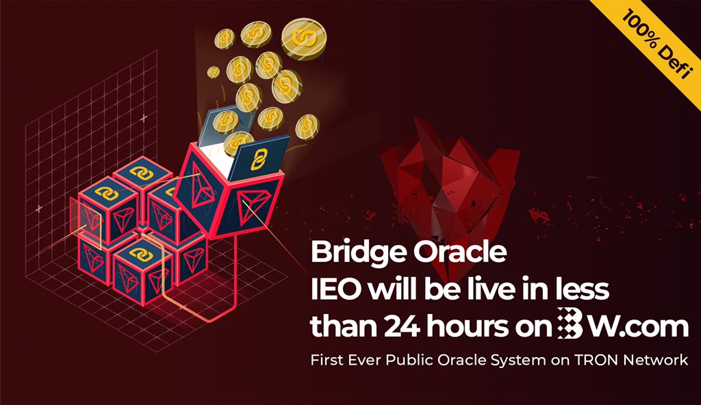 bridge_oracle's tweet photo. 🔥Less than 24 hours to #BridgeOracle #IEO! 

If you didn’t pre-register yet,  we suggest you to do it now.

Link:  https://t.co/1jNvcVvnRO

For any questions feel free to join our Telegram channel:

link: https://t.co/ZkixEv6guX 
Website: https://t.co/CswHpOqSo2

#TRON #BRG $BRG https://t.co/KLiVChPaSG
