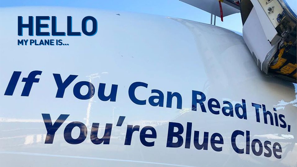 JetBlue's tweet photo. #HelloMyPlaneIs If You Can Read This, You’re Blue Close. Our pro-social distancing plane. Learn more about our updated safety guidelines at https://t.co/b85FfIGkRw. https://t.co/Jcu8lUnsh1