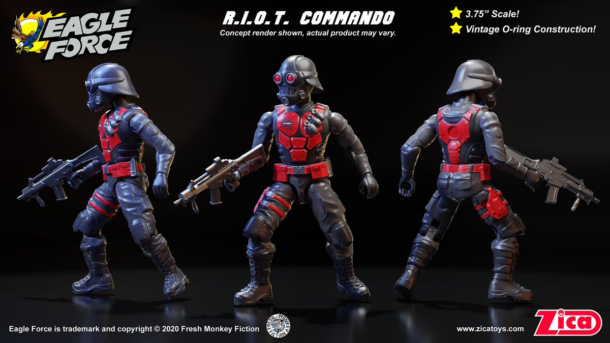 _CIAD_'s tweet photo. Incoming Transmission: ZICA Toys has revealed the first offering in their new retro o-ring line, the Eagle Force R.I.O.T. Commando! Check it out below and stay tuned for more! #surveillanceport
#zicatoys #eagleforce #riot #riotcommando #oring #retro #surveillanceport https://t.co/UdLOchDdmB
