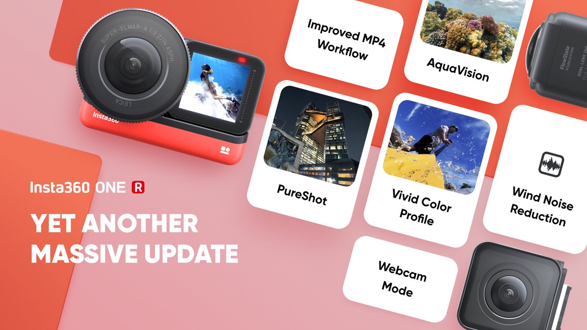 insta360's tweet photo. Yet another massive update AND up to $55 off Insta360 ONE R. Learn more at our blog: https://t.co/urzMA3hRZh
#Insta360ONER #AdaptToTheAction https://t.co/yxcnXIOYjZ