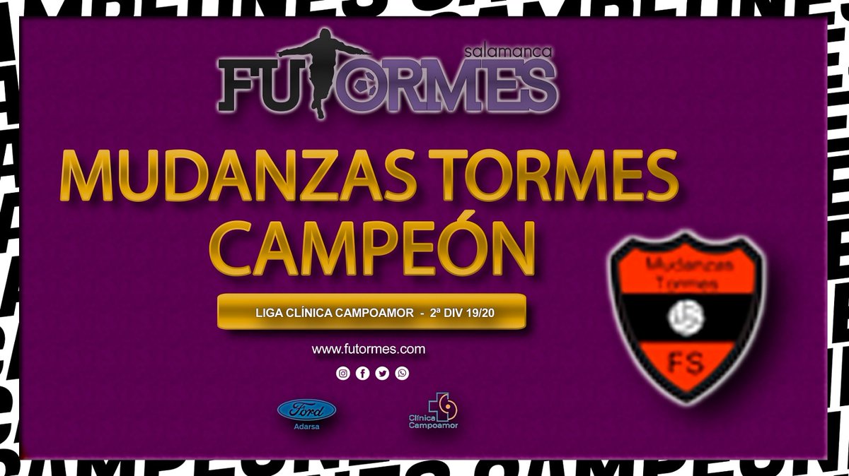 🏆 MUDANZAS TORMES CAMPEÓN DE LA 2ª DIVISIÓN 🏆

👏Por un solo gol! Y es que su inmediato perseguidor el Conde David haciendo una segunda vuelta memorable le iguala a puntos y le empata en el golaveraje directo, pero a la hora de ver la portería, el Campeón no tiene rival.

🔜 1️⃣