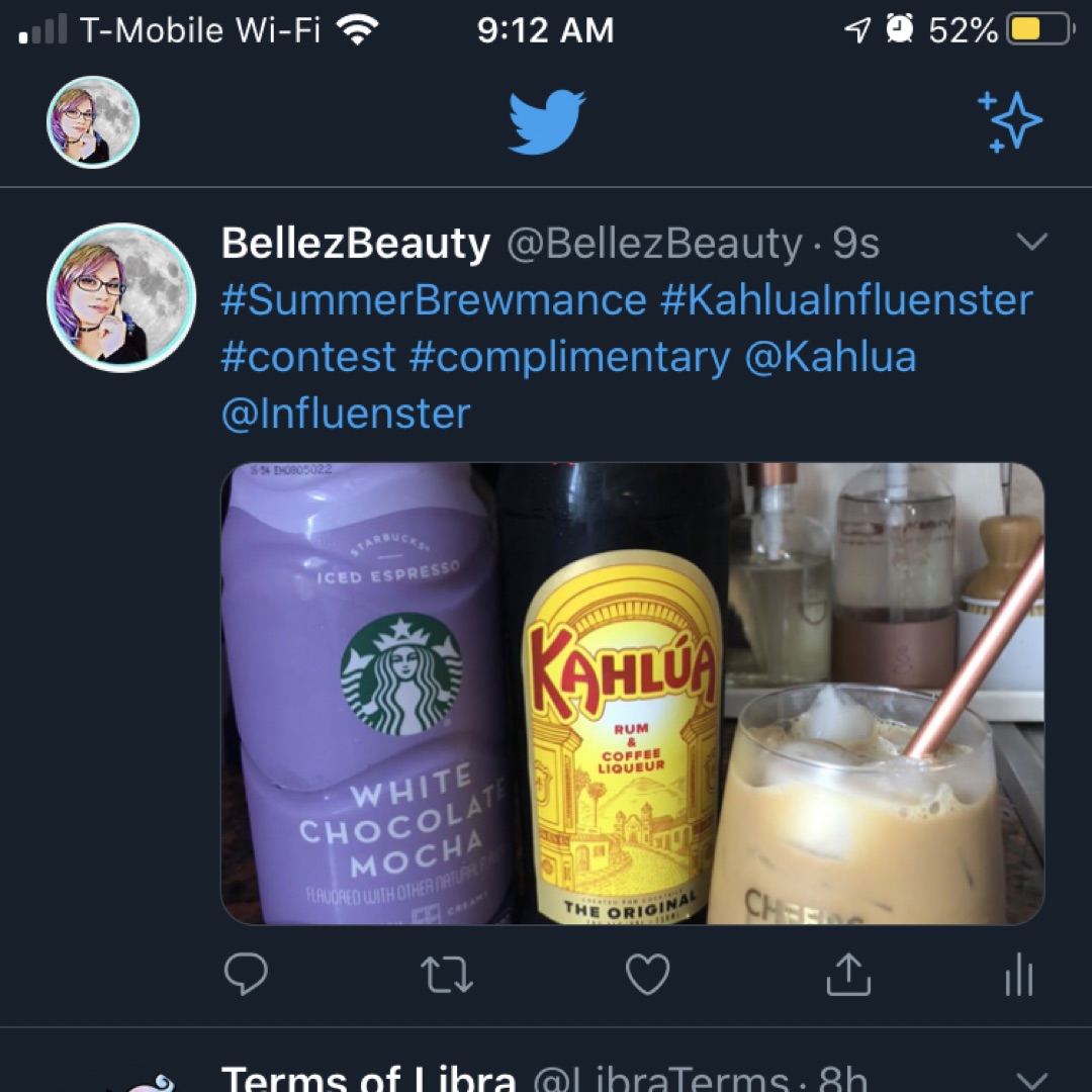 SimplyBeingBell's tweet photo. #SummerBrewmance #KahluaInfluenster #contest #complimentary @Kahlua @Influenster https://t.co/ovecoH5IXz