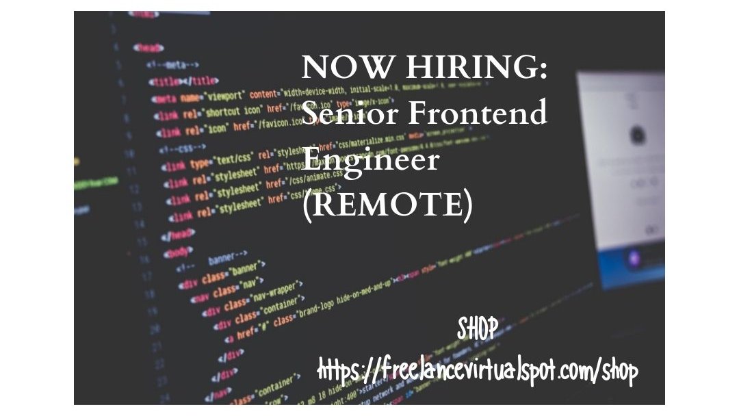 Freelance_Spot's tweet image. NOW HIRING: Senior Front-End Engineer (remote) To apply, check this link: buff.ly/2ZASK3i #jobopp #nowhiring #SeniorFrontEndEngineer #remote #remotework #telecommute #telework #homebased #homeoffice #freelance #freelancer #freelancing #freelancevirtualspot #Hireology