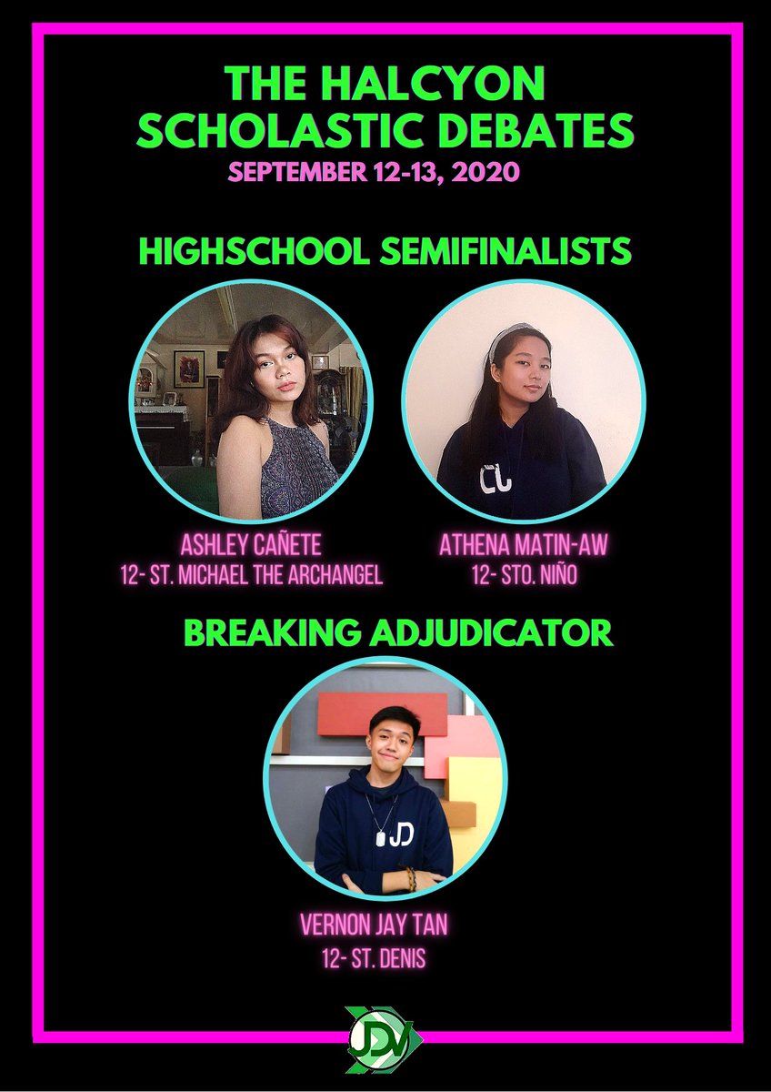 JDVarsity's tweet photo. The Josenian Debate Varsity is proud to announce a full contingent break at the first ever The Halcyon Scholastic Debates!
The debating flame will not be extinguished by the pandemic. We will always speak out and #JoinTheDiscourse https://t.co/RJScErg8Uo