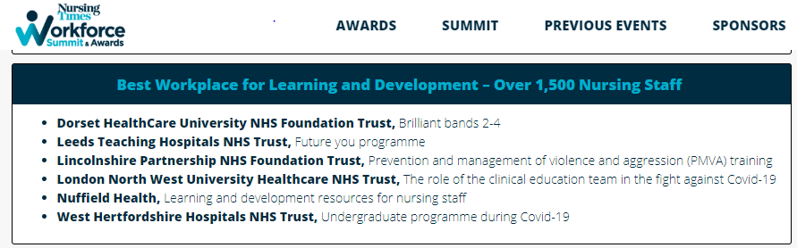 LPFTPMVATEAM's tweet photo. @NursingTimes thanks for the shortlisting and congratulations to all the other nominees. #teamwork #teameffort #learning&development #nicetoberecognised #training #postivechange #PMVA, https://t.co/IvfaxxubN1