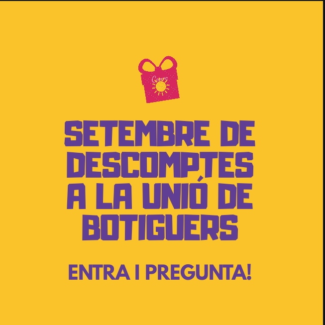 FuncionaAlcover's tweet photo. [Comerç] 🛍️La Unió de botiguers d'#Alcover ofereix descomptes durant tot el mes de setembre.
 #comerçlocal #comproaAlcover https://t.co/yVJ3Yx1uz1