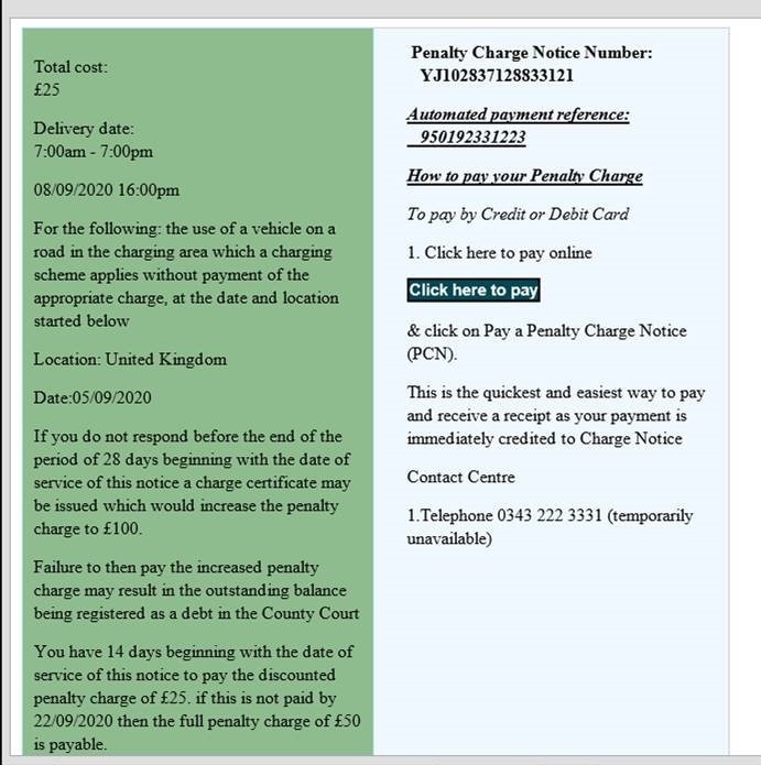 DorsetCouncilUK's tweet photo. 🚗⚠️Scam email warning⚠️🚗  Have you received an email like the one pictured, claiming to be a Penalty Charge Notice (PCN)?  This is a scam - we would never contact you directly without including vehicle details. If you're unsure, email parking@dorsetcouncil.gov.uk https://t.co/RsVsOBc3Vb