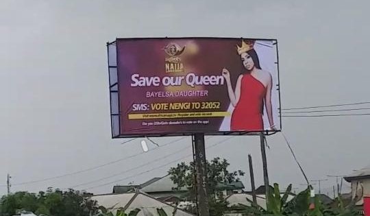 Dkl77012133's tweet photo. If this doesnt ginger you to vote Nengi .. Billboard erected for the queen of the show 

Kindly help in voting , KIDDWAYA and PRINCE fans 🙏🙏

#bbnaija #AllVotesForNengi https://t.co/pvJSWziHTZ