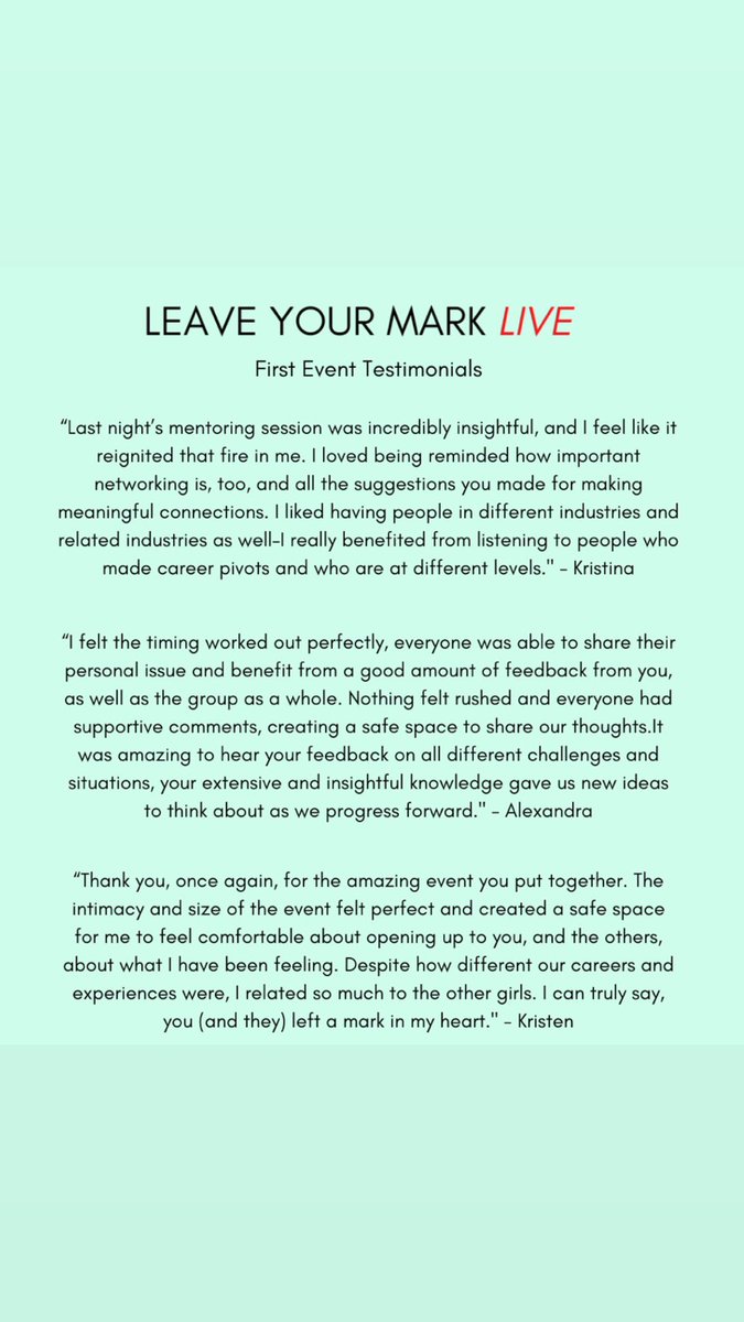 If you’re in marketing or communications and want to join my next mentoring event Oct 15th apply here: alizalicht.com/leaveyourmarkl…